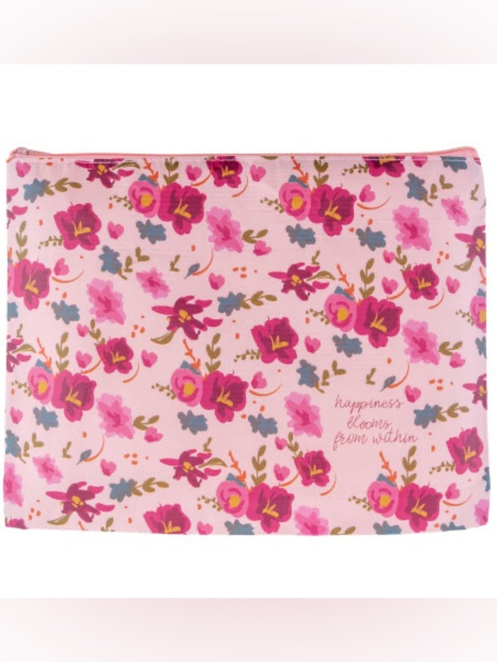 Karma Pink Floral Zip Pouch